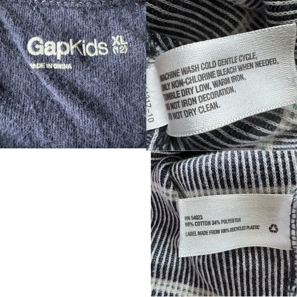GAP Kids Navy and White Striped Long Sleeve Tee